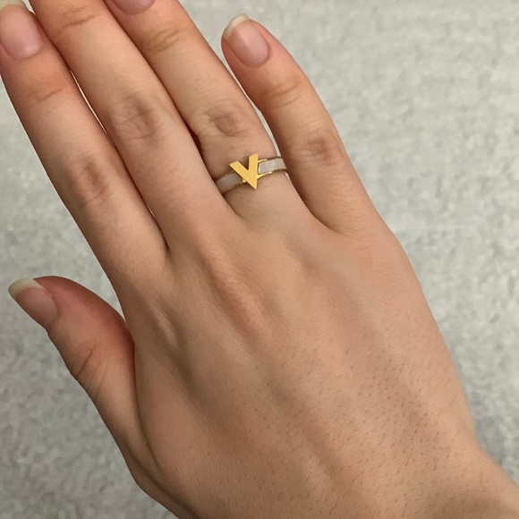 Opal and Gold V Ring - Picture 12 of 16